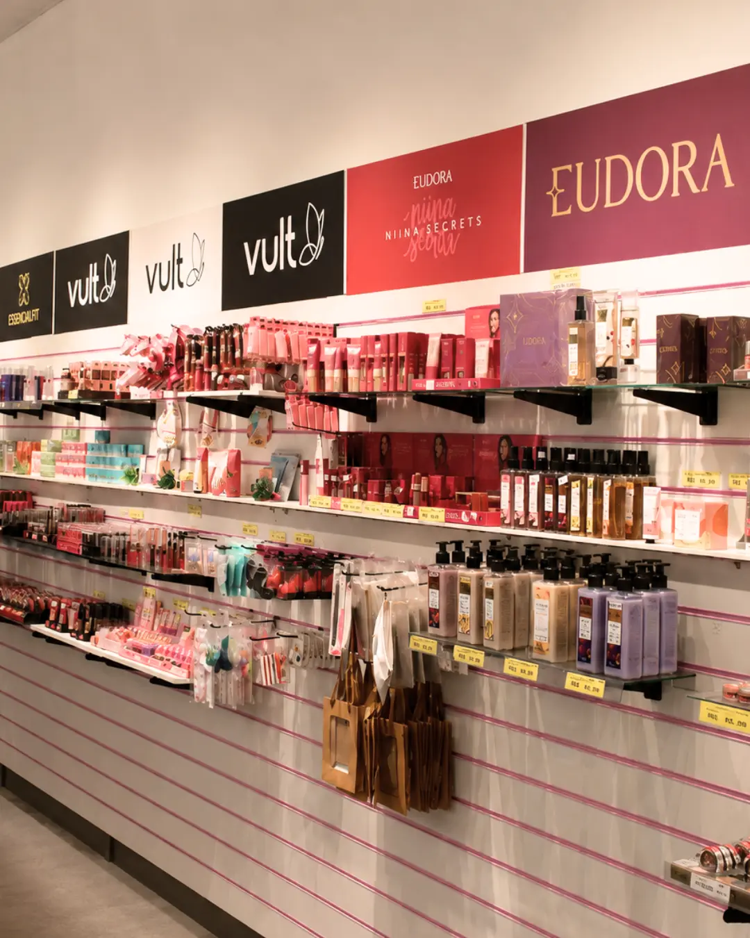Setor de cosméticos do centro de distribuição